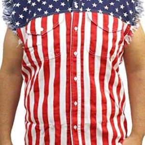 Mens-USA-Flag-Sleevless-Denim-Shirt-Biker-0