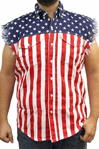 Mens-USA-Flag-Sleevless-Denim-Shirt-Biker-0
